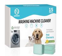 Washing Machine Cleaner -15 Pack, Formulated for Pet Owners | Compatible with HE, Top & Front Load Washer | Septic Safe | Fresh Scent | Removes Residue | Remove Stubborn Pet Hair
