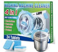 Washing Machine Cleaner, 24 Pack Washing Machine Tablets for HE Top Load & Front Loader Washer, Washing Machine Cleaner Deep Clean Descaler Removes Odor and Grime Inside Drum and Laundry Tub Seal