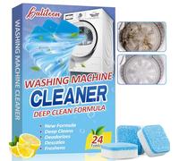 Washing Machine Cleaner Deep Clean, 24 Pack Washing Machine Tablets for HE Top Load & Front Loader Washer Cleaner, Washing Machine Descaler Clean Inside Drum and Laundry Tub Seal Removes Odor, Grime