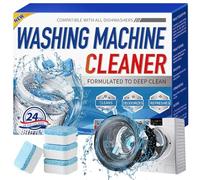 Washing Machine Cleaner Deep Clean 24 PCS Washing Machine Tablets for Year-Round Descaling Agent 4 in 1 Function Suitable for HE Top Load and Front Load Washer Cleaner Removes Odour Grime & Build-Up