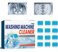 Washing Machine Cleaner Descaler - 12 Pack Deep Cleaning Tablets for Front Load & Top Load Washers, Clean Inside Drum and Laundry Tub Seal, Removes Odor, for Long-Lasting Freshness (1, 1 Box)
