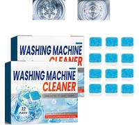 Washing Machine Cleaner Descaler - 12 Pack Deep Cleaning Tablets for Front Load & Top Load Washers, Clean Inside Drum and Laundry Tub Seal, Removes Odor, for Long-Lasting Freshness (1, 2 Box)