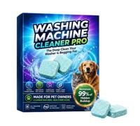 Washing Machine Cleaner Pro Tablets, 12-Pack Enzyme Deep Clean Strips, Removes Odour, Mould & Detergent Residue, Eliminates Pet Hair, Cleans Inner Drum & Door Seal for All Washers