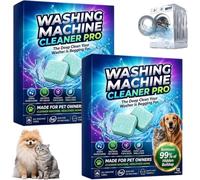 Washing Machine Cleaner Pro Tablets -12, Remove Odour & Pet Hair, Clean the Inner Drum and Laundry Tub Seal, All Washing Machines, Eliminates Odour Mould Detergent Residue (2 Box)