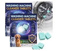 Washing Machine Cleaner Pro Tablets, 24Pcs Mild Washer Care Tabs, Remove Odour & Pet Hair, Clean the Inner Drum and Laundry Tub Seal, All Washing Machines, Eliminates Odour Detergent Residue