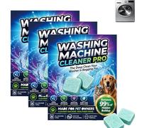 Washing Machine Cleaner Pro Tablets, Machine Washer Cleaner Pro, Remove Odour & Pet Hair, Clean the Inner Drum and Laundry Tub Seal, All Washing Machines, Eliminates Odour Detergent Residue (3PCS)
