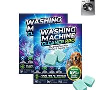 Washing Machine Cleaner Pro Tablets, Machine Washer Cleaner Pro, Remove Odour & Pet Hair, Clean the Inner Drum and Laundry Tub Seal, All Washing Machines, Eliminates Odour Detergent Residue (1PC)