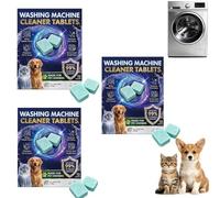 Washing Machine Cleaner Pro Tablets, Natural Mild Washer Care Tabs, Universal for Front Load & Top Load Washing Machine,Pet Hair Remover & Deep Cleaner,Freshen Internal Drum & Remove Residue