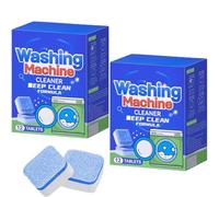 Washing Machine Cleaner Tablets, Deep Cleaning Washer Descaler for Cleaner Drum, Remove Dirt, Odor, Pet Hair, Limescale Buildup & Keep Your Washer Fresh (2Pcs)