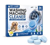 Washing Machine Cleaner Tablets for Pet Owner-Removes Pet Hair, Urine, Odor | Pet Hair Remover Washing Machine Tablets- for Top Load, Front Loader, HE Washer - Lemon Fresh Scent-24 Tablets, 1 Year Supply