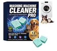Washing Machine Cleaner Tablets, Washing Machine Cleaner for Pet Owners, Remove Odour & Pet Hair, Clean the Inner Drum and Laundry Tub Seal, All Washing Machines, Eliminates Odour