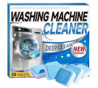 Washing Machine Cleaner, Washing Machine Cleaner Tablets for Front Load, Top Loader & HE Washers, Eliminates Odor, Limescale & Grime, Deep Cleans Inside Drum Pump, Valve & Hoses Septic Safe (24 pcs)