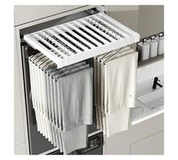 Washing Machine Clothes Drying Rack, Built-in Wardrobe Pull-out Basket, Aluminum Alloy Hidden Pull-out Trouser Rack Drawer Saves Space(664-714mm)