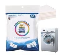 Washing Machine Colour Catcher Cloths - Pack of 50 Colour Catcher Sheets for Washing Machine - Colour Catcher Cloth for Washing Machine Household Dorm Travel