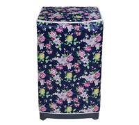 Washing Machine Cover 2pcs Floral Printed Oxford Cloth Washing Machine Cover Waterproof Sunscreen Universal Washing Machine Protective Cover For Home Kitchen(Deep Blue8kg)