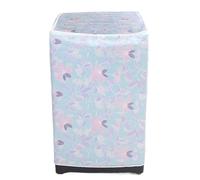 Washing Machine Cover 2pcs Floral Printed Oxford Cloth Washing Machine Cover Waterproof Sunscreen Universal Washing Machine Protective Cover For Home Kitchen(Blue5kg)