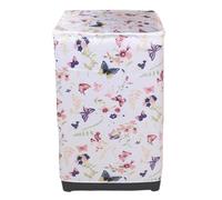 Washing Machine Cover 2pcs Waterproof Washing Machine Dryer Cover Sunscreen Passport Coated Silver Protection Case Zippered Roller(White)