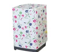 Washing Machine Cover 2pcs Waterproof Washing Machine Dryer Cover Sunscreen Passport Cover Coated Silver Protection Case Zippered Roller For Home Kitchen(Purple Flower)