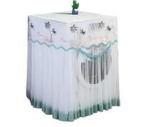 Washing Machine Cover Fully Automatic Washing Machine Cover Tassel Pendant with Lace Embroidery Sunscreen of Drum(Style-B1)