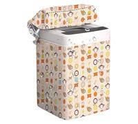 Washing Machine Cover, Laundry Room Dust Cover, Waterproof Appliance Protector, Secure And Adjustable Fit, Practical Design Elements, White, For Home Apartment Dorm Balcony