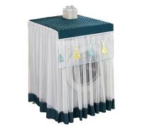 Washing Machine Cover Washing Machine Lace Dryer Cover Cartoon Embroidery Protector(Green-rabbit)