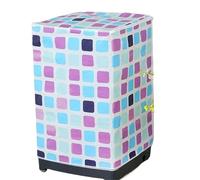 Washing Machine Cover Waterproof Washing Machine Dryer Cover Sunscreen Passport Cover Coated Silver Protection Case Zippered Roller For Home Kitchen(Purple check)