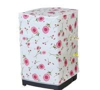 Washing Machine Cover Waterproof Washing Machine Dryer Cover Sunscreen Passport Cover Coated Silver Protection Case Zippered Roller For Home Kitchen(Flower Red)