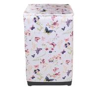 Washing Machine Cover Waterproof Washing Machine Dryer Cover Sunscreen Passport Cover Coated Silver Protection Case Zippered Roller For Home Kitchen(White)