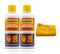Kilrock Washing Machine and Dishwasher Descaler 400ml With Microfiber Cloth Cleaner Removes Limescale & Odours Improves Performance & Appliance Life Each Bottle 2 Dose - 2pk