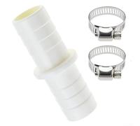 Washing Machine Drain Connector 65mm Waste Pipe Adapter for Dishwasher Hose with 2 Metal Clamps Leak-Proof