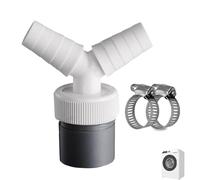 Washing Machine Drain Double Connection Washing Machine Drain Adapter 1 1/4 mm Y Adapter with Outlet for Pipe 40 mm and Input Diameter 18-24 mm Set for Dishwasher Garden Hoses