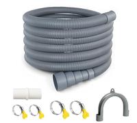 Washing Machine Drain Hose 3.5M Washer Waste Pipe Universal Dryer Dishwasher Drainage Hose Extensions Kit with U-Bend Holder, 1 Extender Adaptor and 4 Pipe Clamps