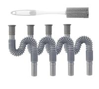 Washing Machine Drain Hose Universal Adaptor,Extendable Drain, Universal Washing Machines and dishwashers,Pipe Extension, Replacement Pipe, for Caravans and Motorhomes Too.Pipes x 4 + Brush.Loopunk