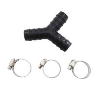 Washing Machine Drain Hose Y Type Reducer Plastic Connector for Split Pipe Connection Three Way Adapter Wire Mesh 1/8" Holes (Black, One Size)