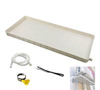 Washing Machine Drip Tray， Universal Condensate Drain Pan Plastic Drip Tray Indoor Outdoor Split AC Multi Size(1-2p,Hose 400cm)