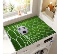 Washing Machine & Dryer Top Protector Cover Football 3D Print Anti Slip Silicone Washer Top Cover Wear-Resistant Dust and Dirt-Resistant for kitchen Fridge Coffee Table (Green,50x60cm)