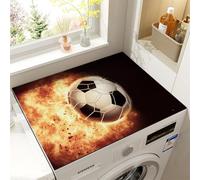 Washing Machine & Dryer Top Protector Cover Football 3D Print Anti Slip Silicone Washer Top Cover Wear-Resistant Dust and Dirt-Resistant for kitchen Fridge Coffee Table (Yellow,40x60cm)