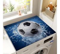 Washing Machine & Dryer Top Protector Cover Football 3D Print Anti Slip Silicone Washer Top Cover Wear-Resistant Dust and Dirt-Resistant for kitchen Fridge Coffee Table (Navy,40x60cm)