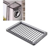 Washing Machine Drying Rack, Aluminium Alloy Pull-Out Trousers Rack, Extendable Space-Saving Organizer for Wardrobe, Length Adjustable, 49cm to 60cm