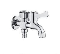 Washing Machine Faucet Black one in Two Out Double Adapter for Kitchen Outlet Garden 1/2 inch for Bathroom, A(Chrome B)