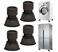 Washing Machine Foot Pads, Pack of 4 Vibration Damper Washing Machine, Anti-Vibration Feet, Universal Raising Pad for Washing Machine Base, Washing Machine Feet for Washing Machines, Dryers