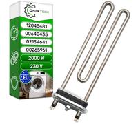 Washing Machine Heater Element 2000W 230V with Original Code 12045481 00265961 00640435 for Bosch for Siemens for Balay 02134641 for Quelle - MADE IN EU - Warranty 5 Years - ONIX TECH