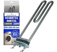 Washing Machine Heating Element Resistance 1900W 230V with Original Code 00488731 488731 for Bosch for Balay for Constructa for Siemens - MADE IN EU - Warranty 10 Years - MONTERAL