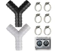Washing Machine Hose Connector,Washing Machine Waste Pipe Connector,8 Piece Set 3 Way Y Splitter for Pipes Washing Machine Waste Splitter,Waste Pipe Connector Compatible 16-27mm Diameter Hoses