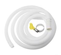 Washing Machine Hose Extra Long Cold Water Inlet Fill Pipe for Dishwasher & AC Drain - Flexible TPE Extension Kit with Clamp White