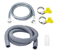 Washing Machine Hose Kit Universal 2.5m Cold Water Inlet Pipe and 1m Drain Hose Extension for Washing Machine Dishwasher Waste Pipe Extension