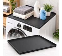 Washing Machine Mat for Haier HW80-B14939 | Black silicone mat, 60 x 60 cm, with 1.5 cm raised edge. Waterproof, flexible and easy to clean. 1 piece.