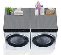 Washing Machine Pad 60 x 50 cm 2-Piece Heavy Duty Silicone Washing Machine Cover for Washing Machine and Dryer Top Protector Mat, Washing Machine Mat for Home Kitchen Laundry Room