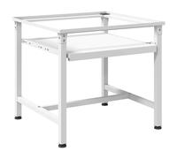 vidaXL White Steel Pedestal Stand for Washing Machine with Pull-Out Shelf, Stable and Suitable for All Standard Washing Machines, Load Capacity Up to 100 kg