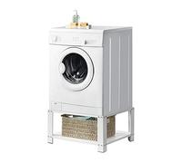 Washing machine plinth with shelf Washing machine underframe Dryer plinth Pedestal + shelf Steel White